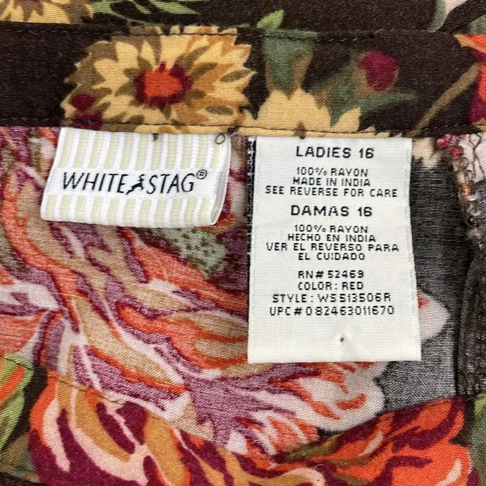 White Stag brown floral skirt - Picture 5 of 6